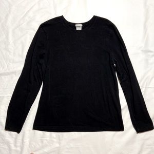 Old Navy Perfect Fit Stretch Long Sleeve Top. Black Crew Neck X-LARGE